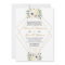 Modern White and Gold Geometric Floral Invitation