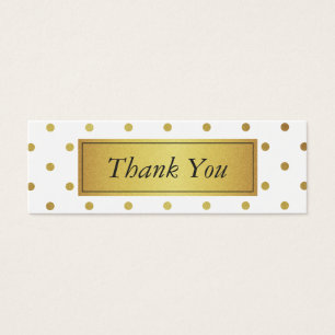 Modern White and Gold Glitter Thank You Favour Tag