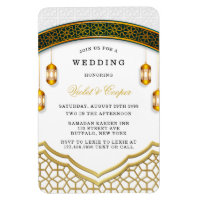 Modern White and Gold Islamic Wedding Invitation