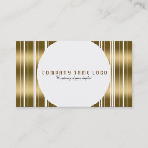 Modern White And Gold Stripes Business Card