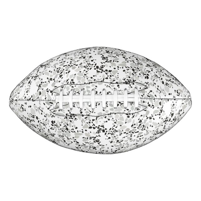 Modern White and Gray Terrazzo Pattern American Football (Front)