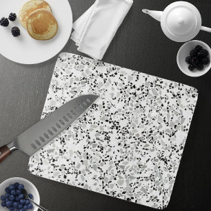 Modern White and Grey Terrazzo Pattern Cutting Board