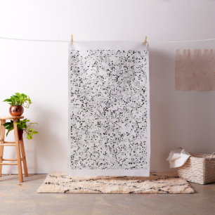 Modern White and Grey Terrazzo Pattern Fabric