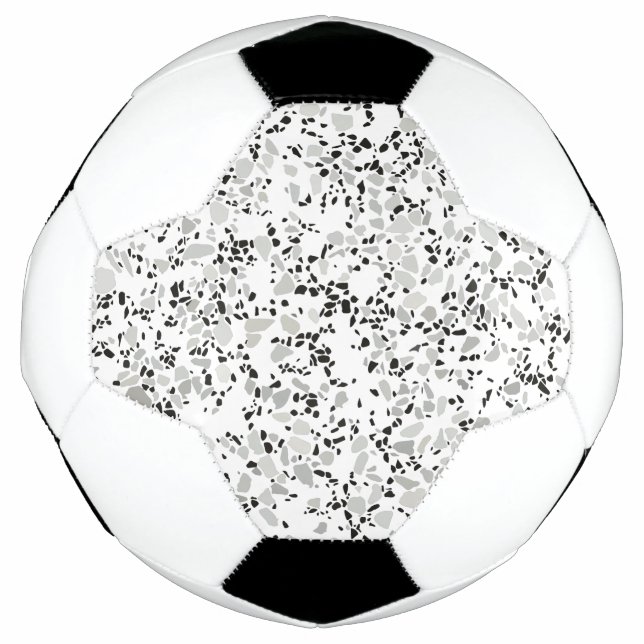 Modern White and Grey Terrazzo Pattern Football (Front)