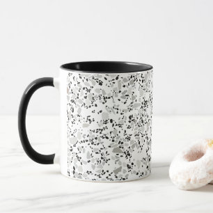 Modern White and Grey Terrazzo Pattern Mug