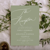 Modern White and Sage Green Wedding Reception