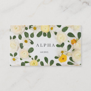 Modern white and yellow flower Design Business Card