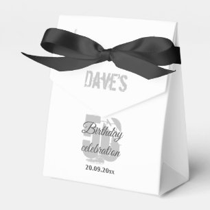 Modern White Any Age 50th Birthday Party  Favour Box