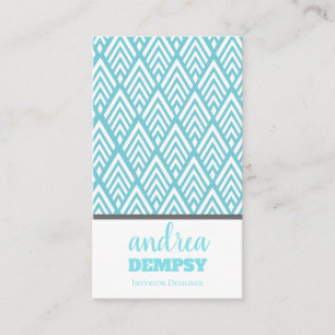 Modern White Art Deco Arrows Business Card