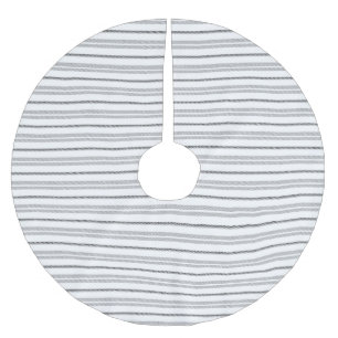 Modern white black graphic striped pattern brushed polyester tree skirt
