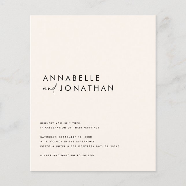 Modern white black script minimal contemporary  (Front)