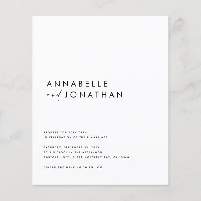 Modern white black script minimal contemporary flyer (Front)