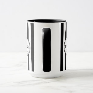 Modern White Black Stripe Custom Image Mug