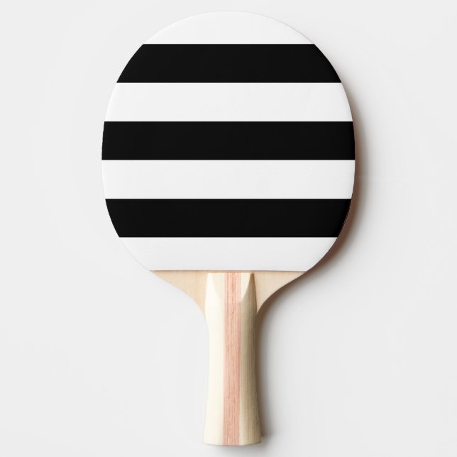 Modern White, Black Stripe Ping Pong Paddle (Front)