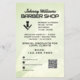 Modern white black style barber flyer