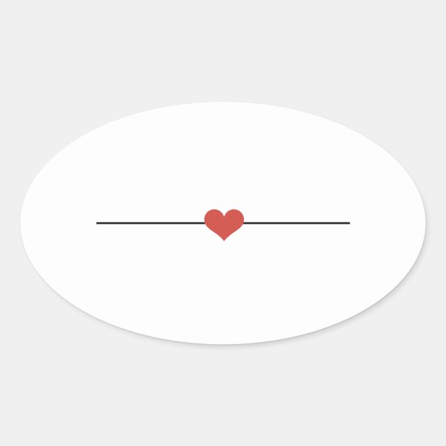 Modern white blank heart oval sticker (Front)