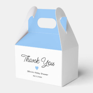 Modern White Blue Boy's Baby Shower Favour Box