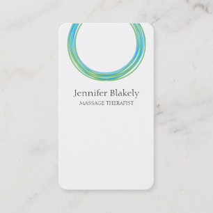 Modern White Blue Teal Circle Design Appointment Card