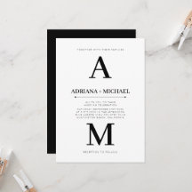 Modern White Bold Black Typography Wedding  