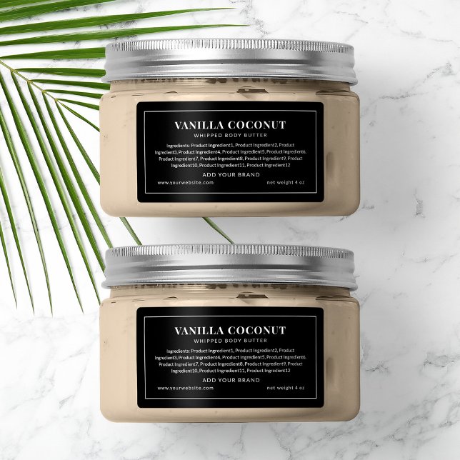 Modern White Border Editable Colour Ingredients Label (Creator Uploaded)