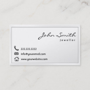 Modern White Border Jewellery Business Card