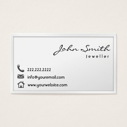Modern White Border Jewellery Business Card