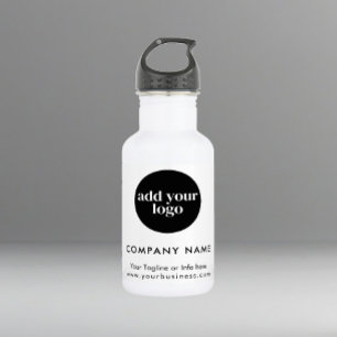 Modern White Business Custom Company Logo  532 Ml Water Bottle