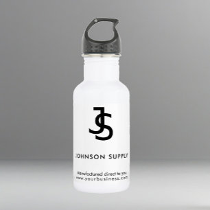 Modern White Business Custom Company Logo 532 Ml Water Bottle