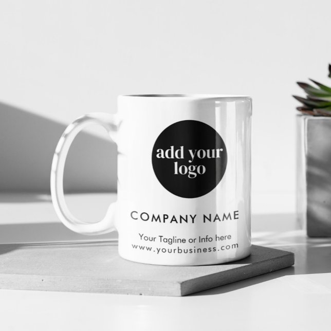 Modern White Business Custom Company Logo  Mug (Creator Uploaded)