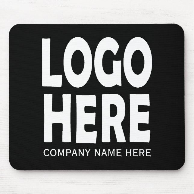 Modern white business custom logo promotional mouse mat (Front)