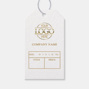 Modern White Business Logo Clothing Price Hang Tag