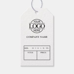 Modern White Business Logo Clothing Price Hang Tag