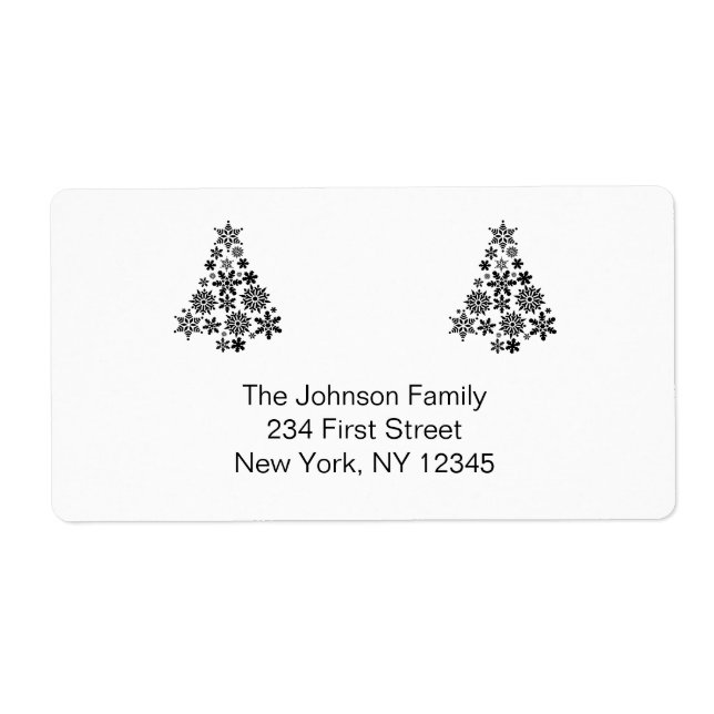 Modern white Christmas return address labels (Front)