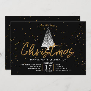 Modern White Christmas Tree Party Invitation