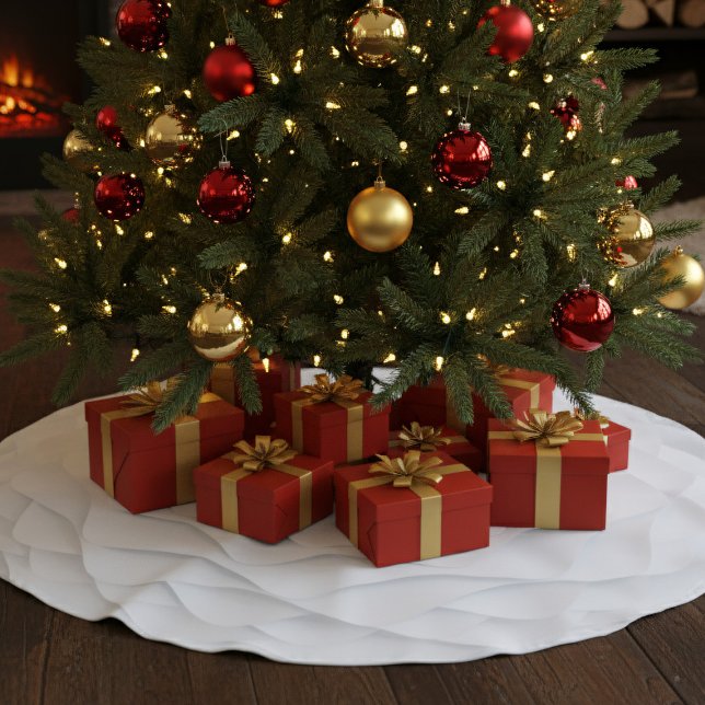 Modern White Christmas Tree Skirt (Elegant white christmas tree skirt just for you)