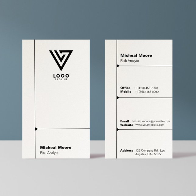 Modern White Clean Minimalist Corporate Vertical Business Card (Creator Uploaded)