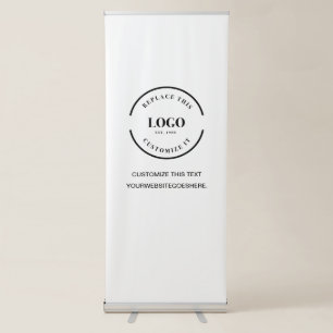 Modern White Custom Business logo Minimalist Retractable Banner