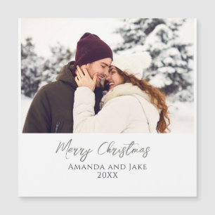 Modern White Custom Merry Christmas Photo
