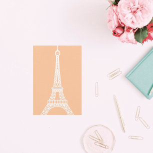 Modern White Eiffel Tower Note Card