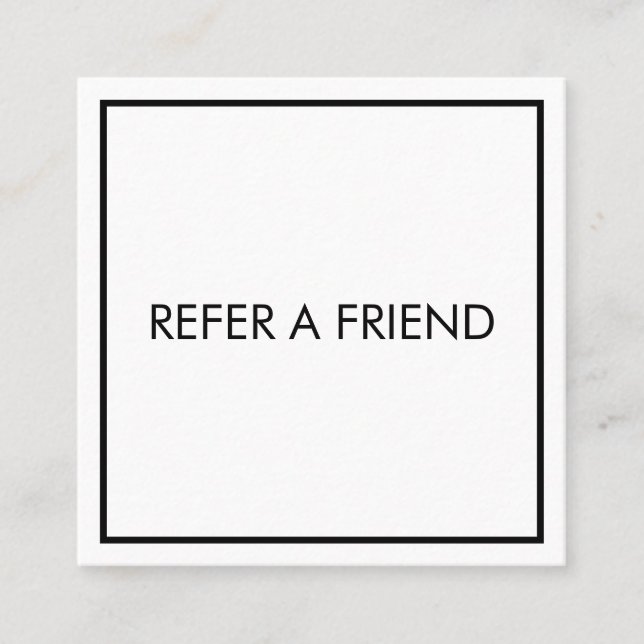 Modern White Elegant  Beauty Salon Referral Card (Front)