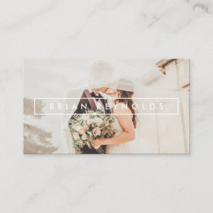 Modern white elegant border photographer kraft business card
