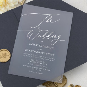 Modern White Elegant Wedding Acrylic Invitations