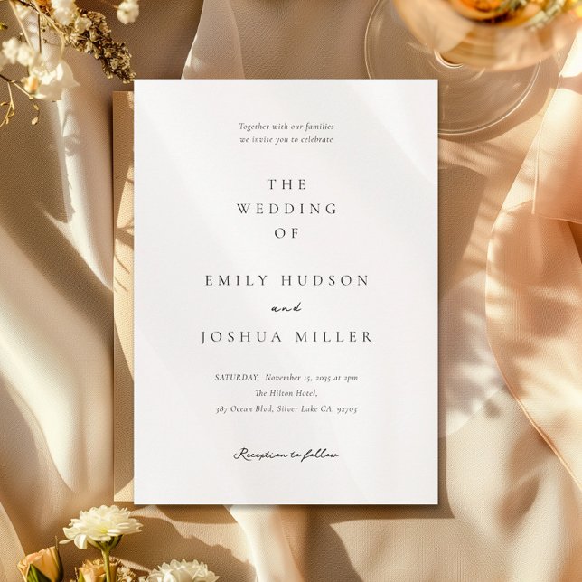 Modern White Elegant Wedding Invitation (Creator Uploaded)