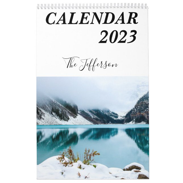 Modern White Family's Photo Collage 2023 Calendar (Cover)