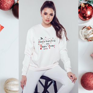 Modern White Festive Holiday Christmas Sweatshirt