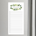 Modern White Floral Personalised Magnetic Notepad<br><div class="desc">Lined and checkmark box magnetic notepad design featuring a simply modern white floral frame personalised with your name.</div>