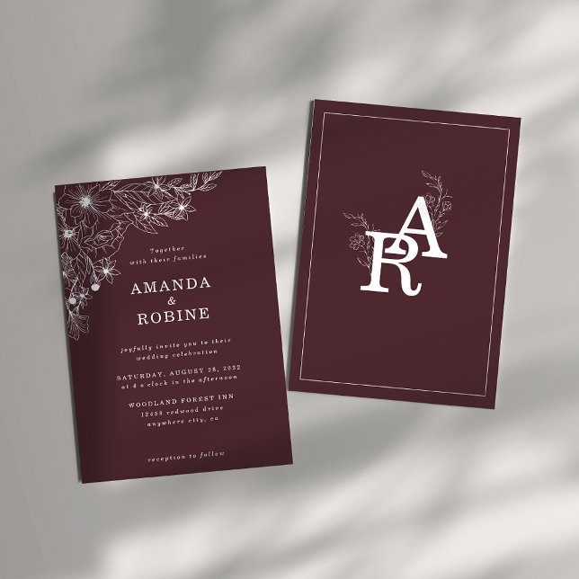 Modern White Floral Wedding Invitation (Creator Uploaded)