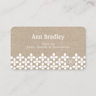 Modern White Flower Mummy Business Card