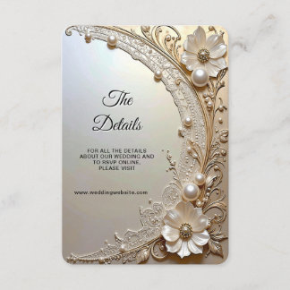 Modern White Flowers Pearls Detail Enclosure