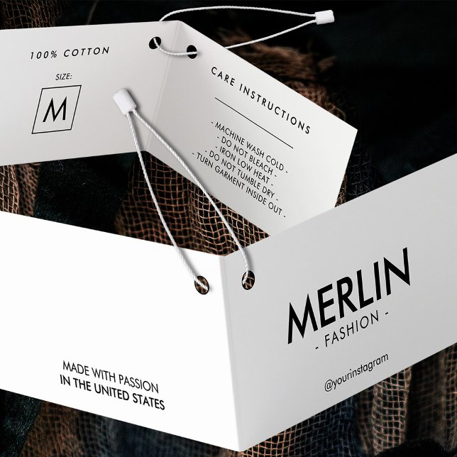 Modern White Folded Clothing Hang Tag (Creator Uploaded)